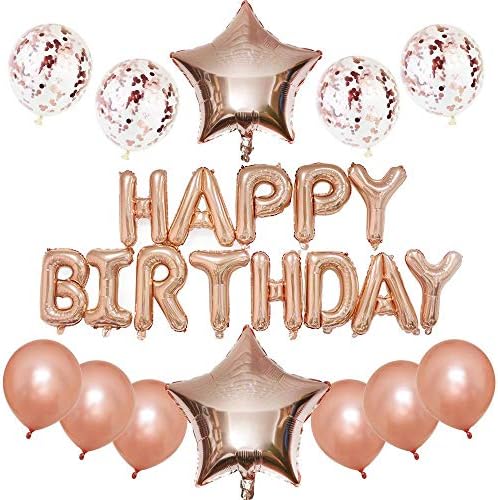 Happy Birthday Balloons Online Amazon Birthday Balloon Set Happy Birthday Decoration Rose Gold Balloon Party  Decoration Sequins Confetti Balloon Pentagram Balloon: Buy Online At Best  Price In Egypt - Souq Is Now Amazon.eg