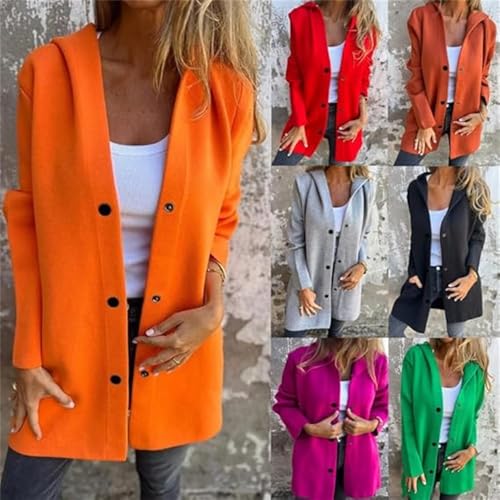 Casual Single Breasted Hooded Jacket,Women Hoodie Lapel Long Sleeve Trench Coat with Pocket,Crop Trench Coat Jacket for Women2