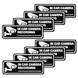 8 PCS in Car Camera Recording Signs, Self-Adhesive Durable Audio Video Recording in This Vehicle Safety Decals for Rideshare, Taxi, Car Driver and Commercial Vehicles 4.7'x1.5''