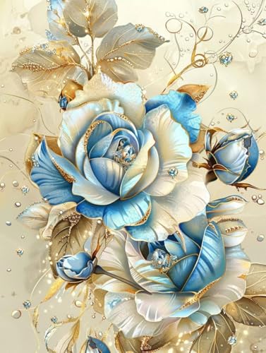 Peinture diamant fleurs roses 5D kit complet 60x80cm pour loisirs créatifs