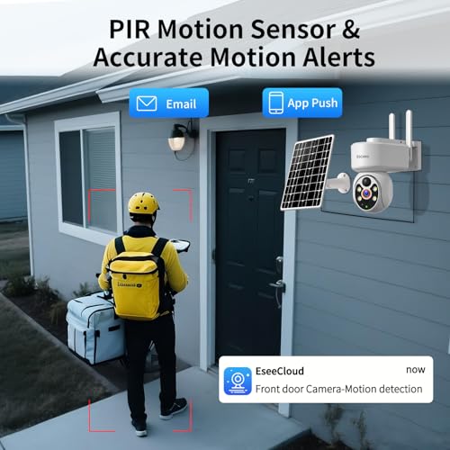 ESCANU Wireless Home Security Cameras System,Solar Power PTZ Outdoor Cameras,Motion Detection,Night Vision,Water-Proof,2-Way Audio,No Subscription Fee,Cloud/SD Card Storage by ESCANU - Image 8