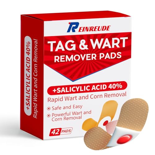LBOYLOVE 42 Pack Wart Corn Remover Pads for Feet 40% Salicylic Acid Wart Remover Pads Corn Removers for Toes Extra Strength Bandages for Plantar Warts Corns Callus on Feet