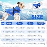 PcEoTllar Hundejacken Wasserdicht für Winter, Reflektierend Hundemantel mit Geschirr für Kleine Hunde, Welpe Warme Jacke Hundepullover, Hundejacke Winddichtes für Kaltes Wetter, Blau-M