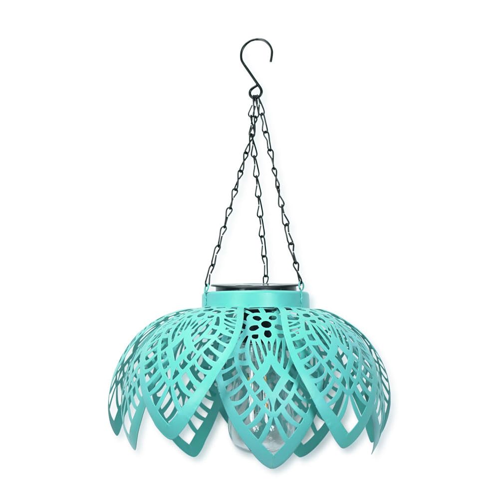 ValueLights | Aqua Colour Pop Solar Hanging Lantern Solar Powered Pendant Lamp | Lanterns, Home Décor & Improvement Essential