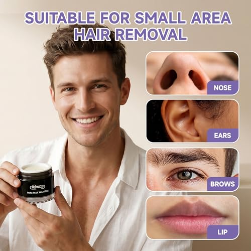 Image of Nose Waxing Warmer Men, Mini Wax Warmer for Nose Eyebrow Ear Hair Removal, Portable Wax Melter USB Fast Heat Smart Constant Temp, for Home Travel Use