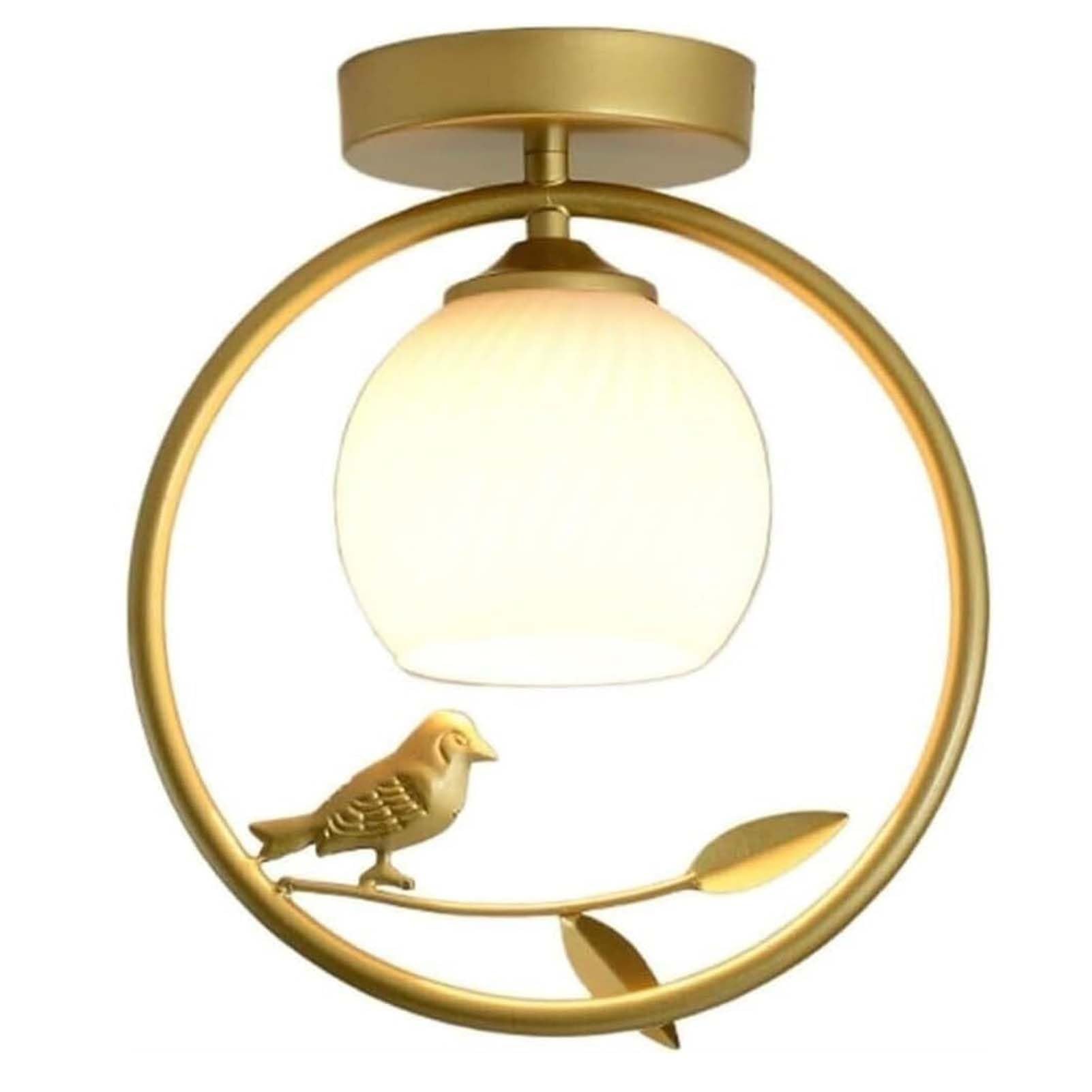 Lampa sufitowa do montażu podtynkowego – nowoczesny wzór ptaka ze szklanym kloszem kuli, idealna do przedpokoju, przedpokoju, sypialni, stylowa oprawa oświetleniowa do domu