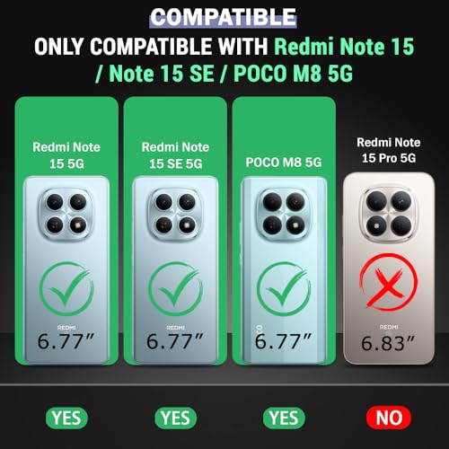 Image of TheGiftKart Liquid Silicon Back Cover Case for Mi Redmi Note 15 / Note 15 SE /Poco M8 5G | Shockproof Military Grade Protection | Micro-Fibre Cloth On Inner Side | Anti-Slip Grip Cover (TPU, Black)