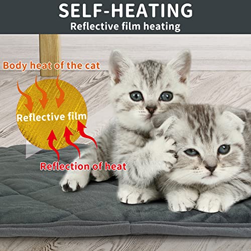 Aupetek Self-Warming Cat Bed Indoor/Outdoor Super Soft Self Heating Pet Mat Washable Thermal Pad For Cat & Dog #TOP2