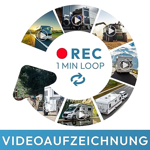 VSG24 7“ Element HD Funk Rückfahrsystem Akku Magnet für Wohnmobil & LKW, KFZ Set Rückfahrkamera...