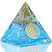 Selenite Glow Orgone Pyramid, Handmade Selenite Crystal Pyramid for High Frequency Vibration, Powers of Manifestation,Crystals and Healing Stones for Promotes Peace and Calmness, Orgonite Pyramids
