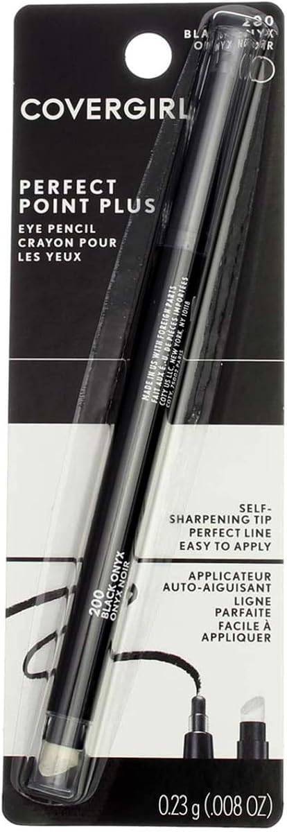 Lápiz delineador de ojos CoverGirl Perfect Point Plus Black Onyx 200, 2 por caja.