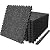 AIRHOP 0.79in Thick 48 Sq Ft Exercise Equipment Mats, 12 Tiles Upgraded Rubber Top with High Density EVA Foam, Large Interlocking Puzzle Gym Flooring for Home Gym, Heavy Weight Workout,Black & White