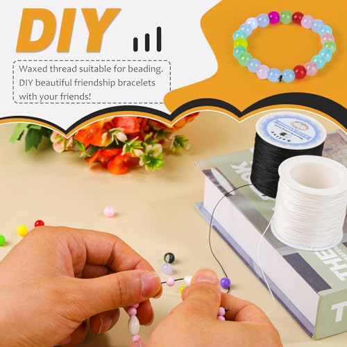 ZXIIXZ 116Yards 0.5mm Bracelet String, Waxed Cord for Jewelry Making and Beading, Friendship Bracelet String