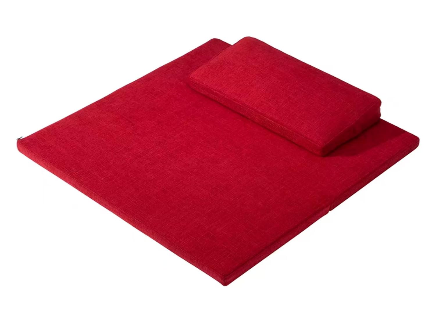 Coussin De Méditation, Tapis De Yoga Et Ensemble D'oreillers pour S'asseoir sur Le Sol(Size:60x60cm(24x24inch),Color:Red-1)