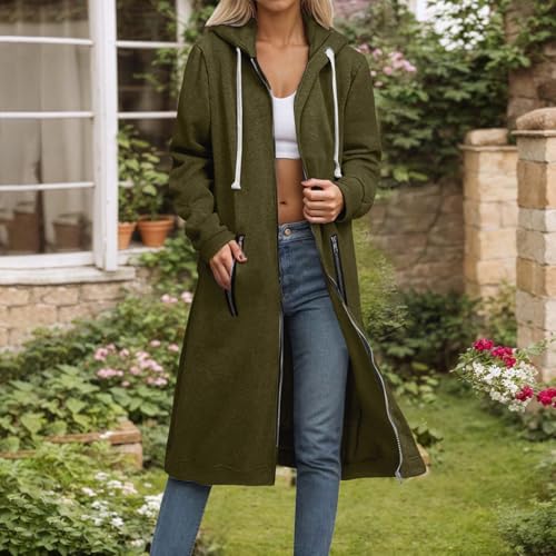Long Hoodies for Women Zip Up Fleece Jacket Tunic Sweatshirts Casual Fall Winter Fashion Clothes with Pocket2