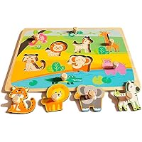 Funsland Puzzle Madera 1 2 Año, Puzzles Infantiles de Madera con