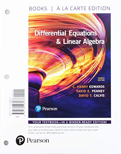 Differential Equations and Linear Algebra 0134498135 Book Cover