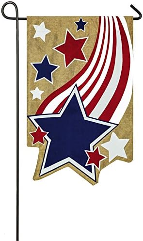 Evergreen Flag Patriotic Stars and Stripes Garden Burlap Flag - 12.5 x 18 Inches Outdoor Decor For Homes and Gardens