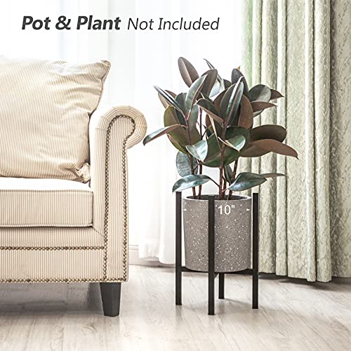 Mkono Plant Stand - Excluding Plant Pot, Mid Century Modern Tall Metal Pot Stand Indoor Flower Potted Plant Holder Plants Display Rack, Fits Up To 10 Inch Planter, Black #TOP1
