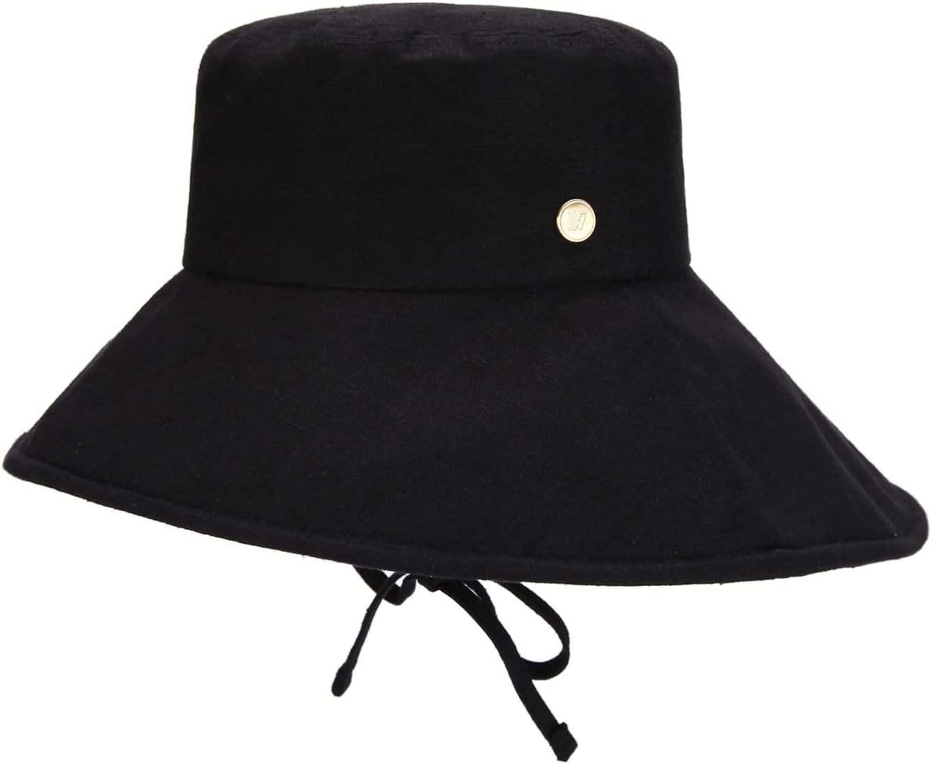 Linen Unbalanced Wide Brim Floppy Sun Hat ROSLLA