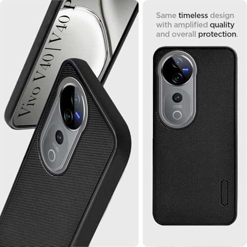 Image of Silicone Back Cover Case For Vivo V40|Vivo V40 Pro 5G(Textured Grip Design|Camera Protetion|Slim And Light Weight|Soft Touch And Feel|Black)