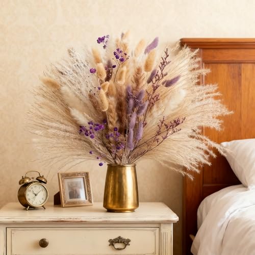 Ramo de Flores Secas Nature Pampas con Tules Morados miniatura 5