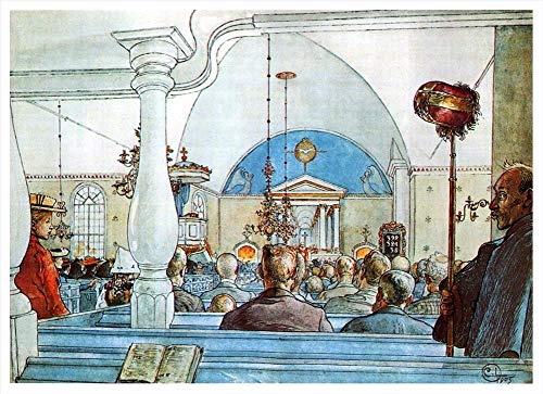 Œuvres murales Carl Larsson décoration église triptyque fait main