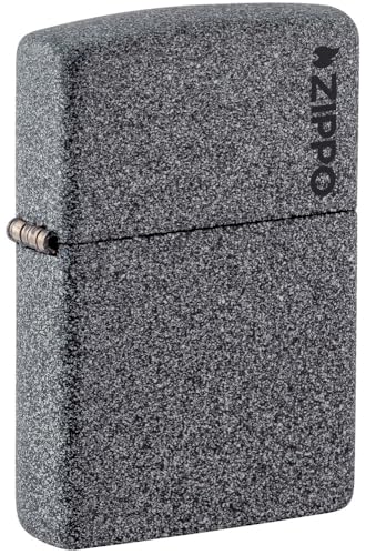 Image of Zippo Classic Iron Stone Zippo Logo, Pocket Fuel Windproof Lighter (BIS Certified)
