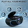 LONPOO Lettore CD Boombox Portatile - Stereo con Radio FM, Ingresso Bluetooth, USB, AUX, Uscita Auricolari, Audio Domestico Compatto, AC o Alimentato a Batteria (LP-D02)