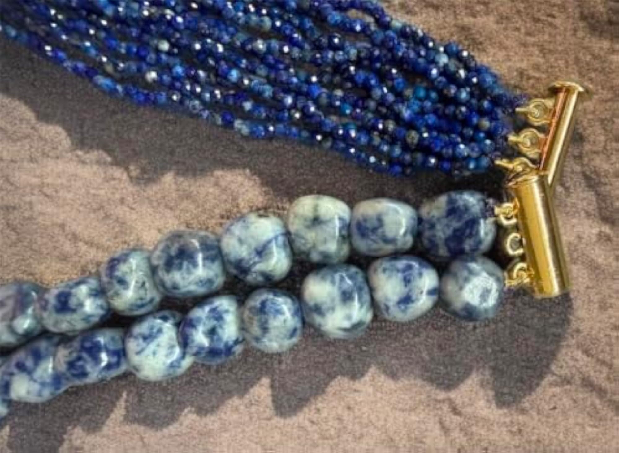 Women's Lapis Lazuli Double Strand Necklace