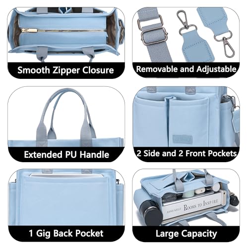 Image of ZHMO Canvas Tote Bag for Women,Women's Bags Crossbody Bags Work Laptop Tote Bag Large Handbags Purse for Travel Nurse Teacher
