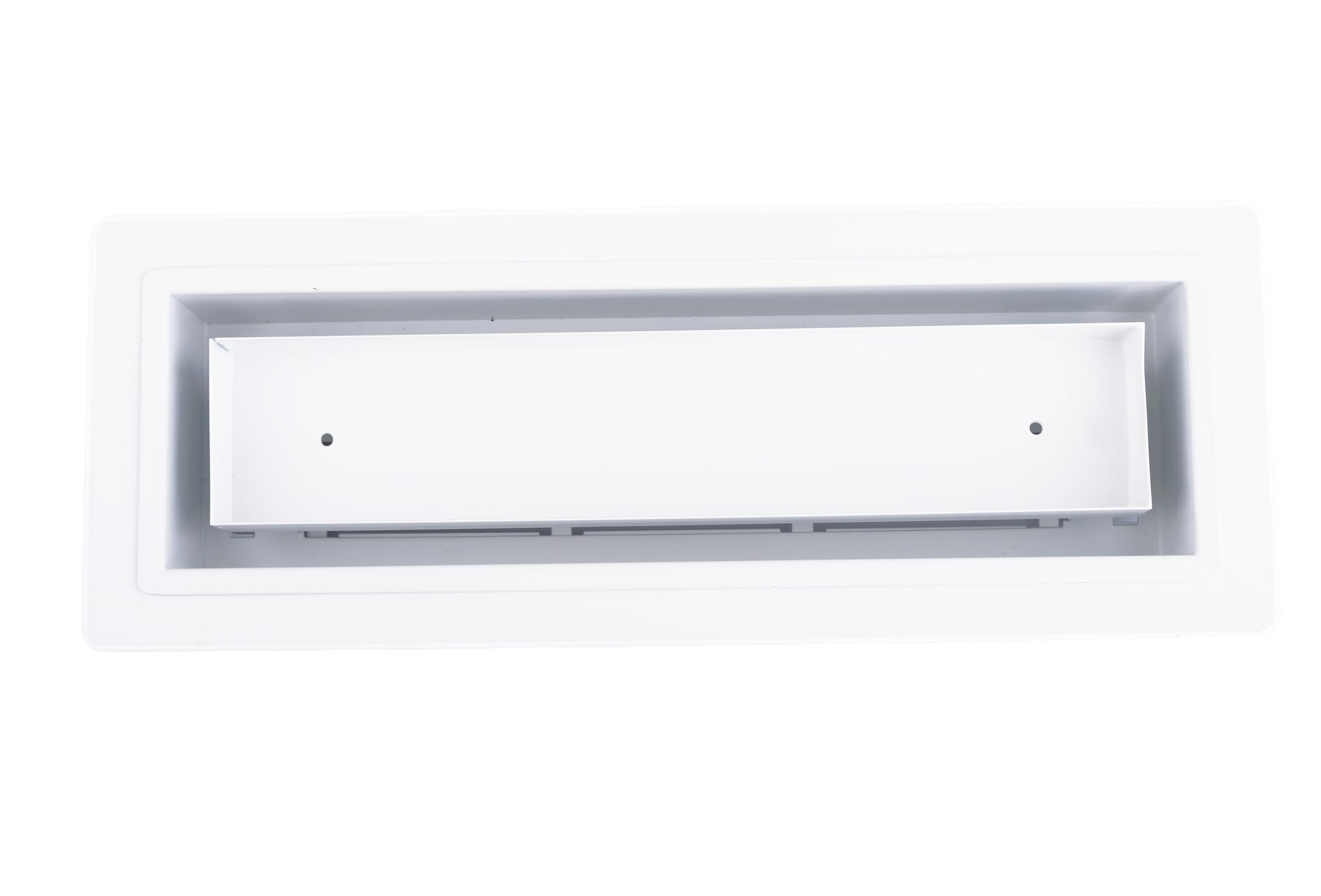 Zion - Registro de piso empotrado de 4 x 10 pulgadas, ventilación de aire moderna blanca para aire acondicionado y calefacción, acero inoxidable resistente