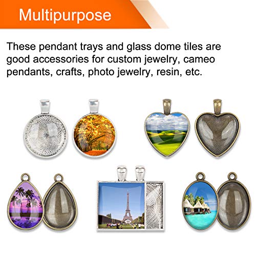 60 pezzi 5 stili ciondolo vassoi 30Pcs Round &