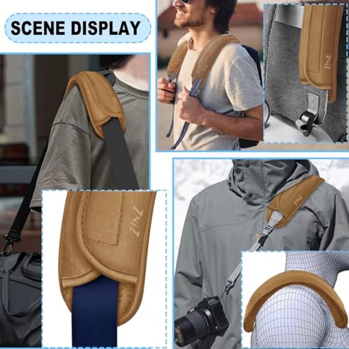 Image of ZINZ 2-Pack Universal Shoulder Pad with Ultra Thick Cushion for Bag Luggage Bag Crossbody, Plus Long & Anti-Slip & Breathable,Khaki