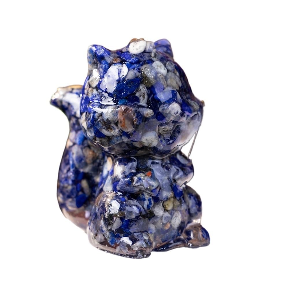 HUFFA Natural Crystal Chip Resin Squirrel Figurine - Unique Home and Office Decoration
