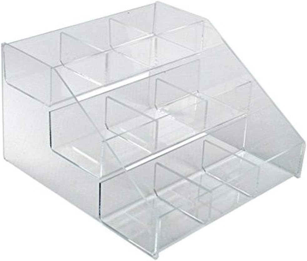 Azar 326039 Three-Tier Counter with 9-Compartment Counter Step Display, 12 W x 11.75 D x 7.125 H