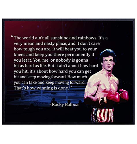 Rocky Balboa Quote – 8x10 Inspirational Motivational Wall Art Poster for Home, Apartment, Gym,...