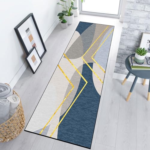Alfombra de pasillo lavable de microfibra de pelo corto antimanchas y suave de 55x190 cm 2