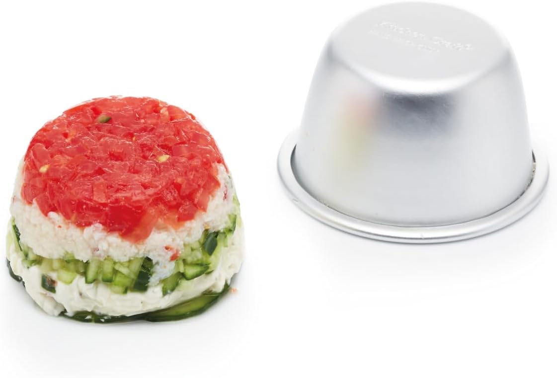 KitchenCraft Mini Pudding Mould Set of 4, Anodised Aluminium, 7.5 cm,