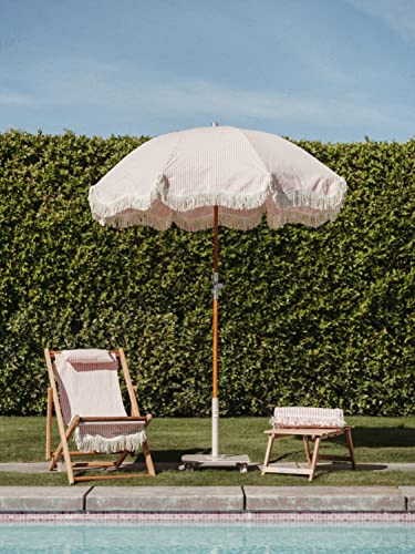 Business & Pleasure Co. Dusty Pink Umbrella Base - Perfect for The Patio Table or Pool - Heavy Outdoor Square Metal Stand - Fits Beach, Market, & Patio Umbrellas - 55 lbs - Image 3