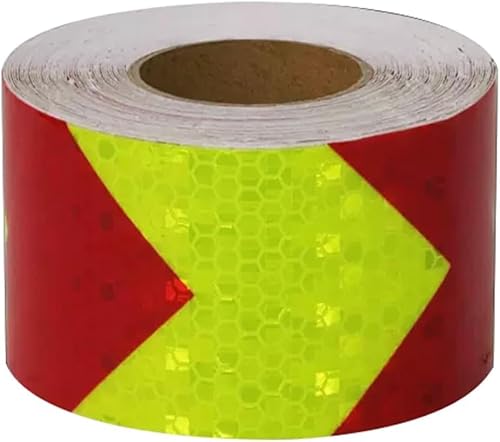 NSNYDNZ Caution tape Arrows Reflective Tape 5 cm x 10 meters Warnig Tape High Intensity Reflective Sticker Self-Adhesive for Trailers Trucks Cars Boats Signs(Red Green)