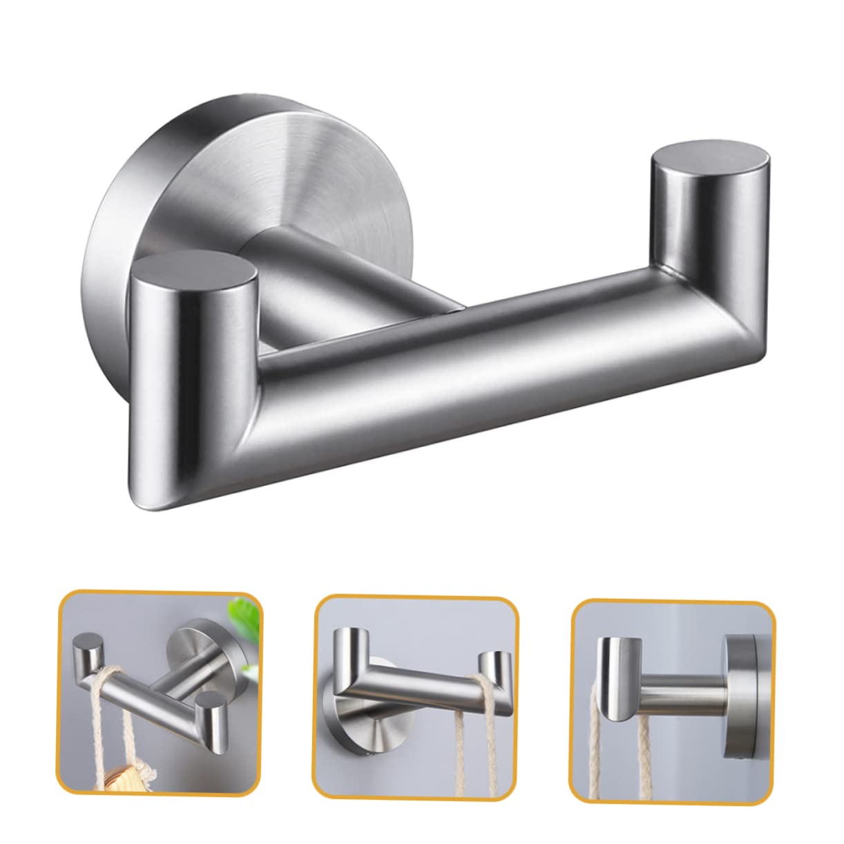 3 Perchas Dobles De Acero Inoxidable Para Toallas Para Montar En La Pared Para Baño Cocina Abrigos Y Ropa.
