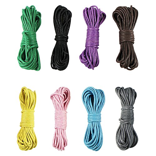 EDGEAM 8PCS Waxed Cotton Cord for Jewellery Making DIY Necklace Bracelet (2 MM, Multi-color) - Image 3