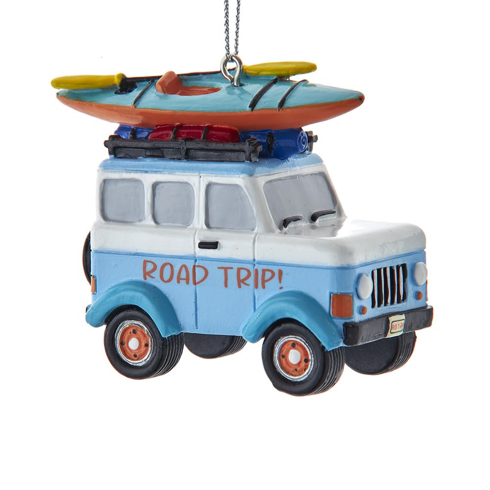 SUV en résine avec son kayak miniature pour les passionnés de nature