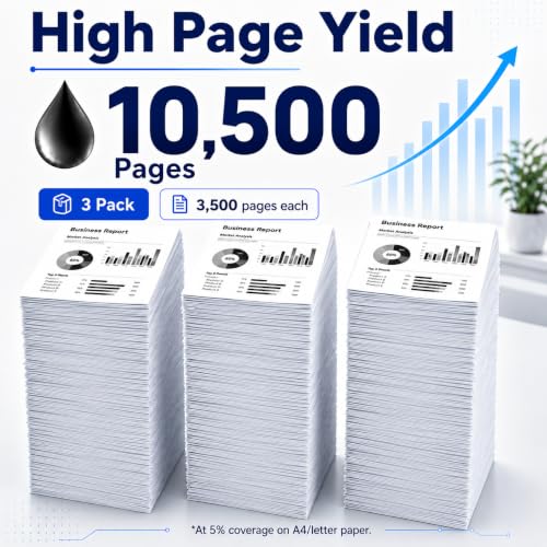 Image of TN450 Toner Cartridge Black High Yield 3-Pack Replacement for Brother TN450 | TN-450 TN420 Toner Cartridge Compatible with HL-2270DW HL-2280DW HL-2240 MFC-7360N MFC-7460DN MFC-7860DW IntelliFax 2840 2940