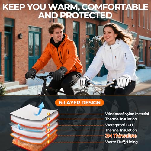 Image of rivmount Winter Waterproof Ski Snow Warm Gloves for Women Men, Windproof Cold Weather Thermal with Touchscreen Fingers, for Running Driving Cycling Hiking Biking Outdoor Sports Daily Work