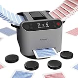 KPAW Kartenmischmaschine mit Austeilen, 360° Drehung für 1–2 Decks, mit 4 Fernbedienungen, Automatischer Kartenmischer und Austeiler Für 2–12 Spieler, Wiederaufladbar, Leise für Poker (grau)