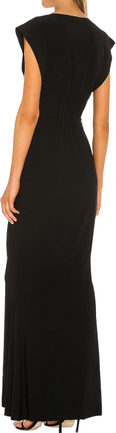 SHESEEWORLD Women's Sleeveless Deep V Neck Evening Gown Bodycon Party Cocktail Maxi Dress Gown - Image 3