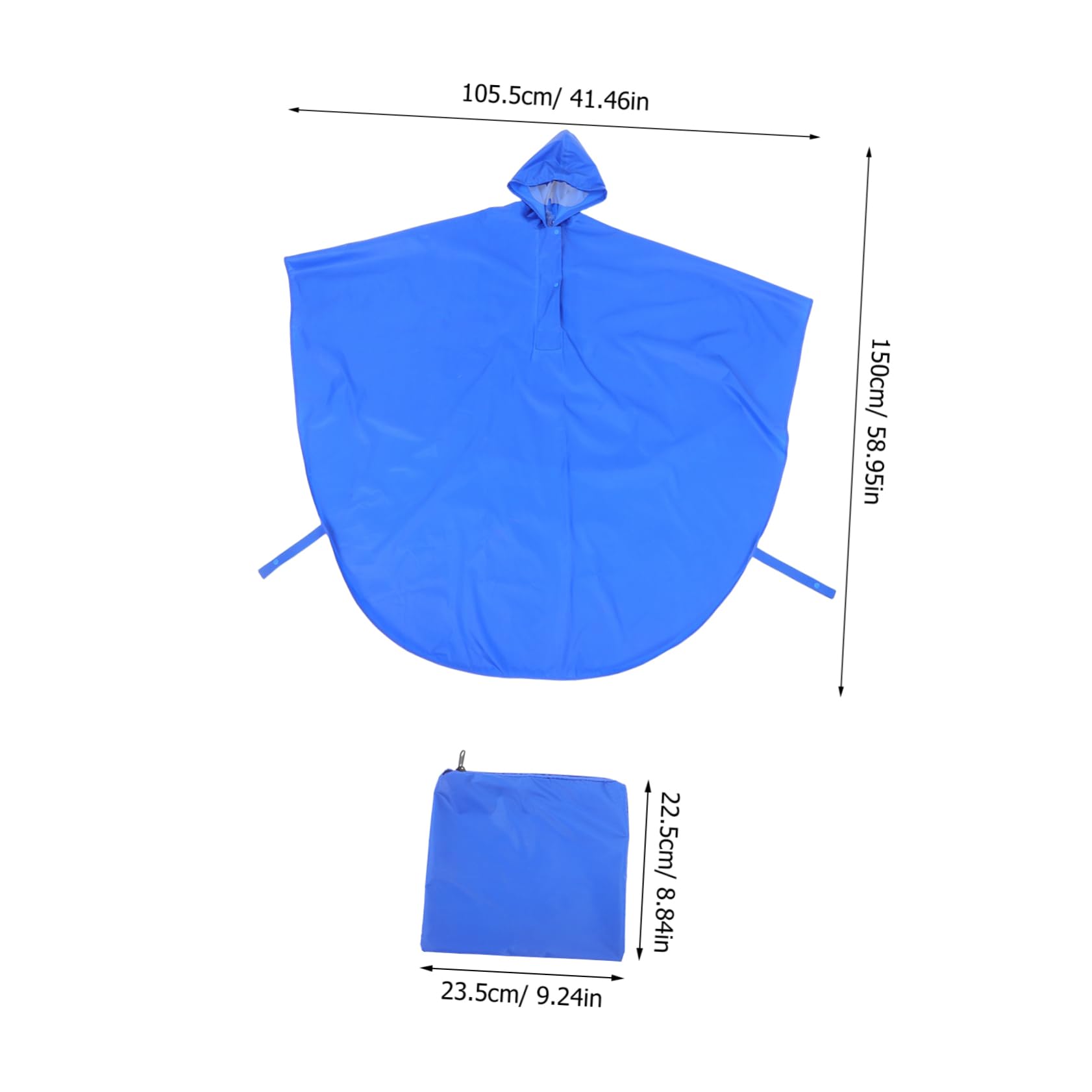 Rollstuhlponcho aus Polyester, Blau, mit Kapuze und Schirm | Regenschutz für Elektromobile, Leicht und Tragbar, für Draußen und Reisen