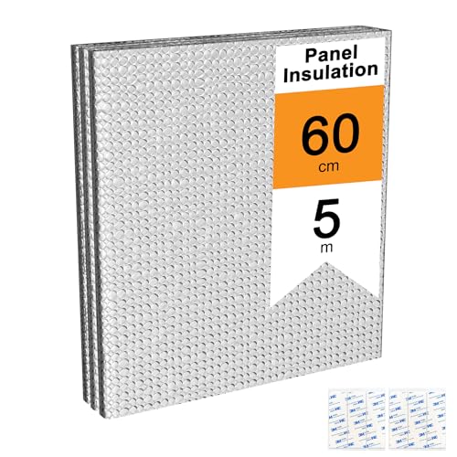 Aufun 0.6x5m Aluminisierte Isolierfolie Dämmfolie Doppelte Alu-Luftpolsterfolie Dachisolierung, Heizkörper Reflexionsfolie Isolierungsfolie Wärmehaltung (3㎡)